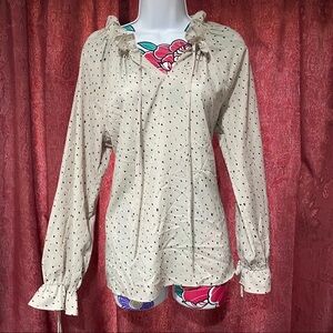 Banana Republic Gray Peasant Long Sleeve Blouse